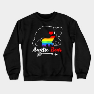 Lgbt Auntie Bear Aunt Gay Pride Proud Mom Mothers Day Crewneck Sweatshirt